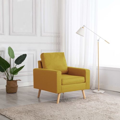 Vidaxl Fauteuil Jaune Tissu