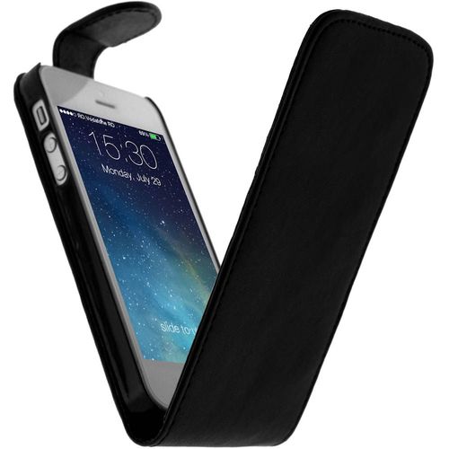 Housse À Clapet Vertical Noir Pour Apple Iphone Se, 5 Et 5s