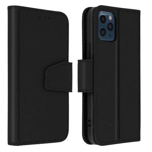 Housse Iphone 12 Pro Max Cuir Porte-Carte Fonction Support Premium Noir