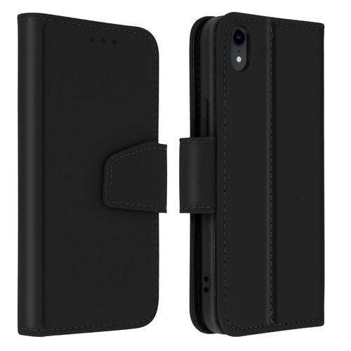 Housse Apple Iphone Xr Cuir Porte-Carte Fonction Support Premium Noir