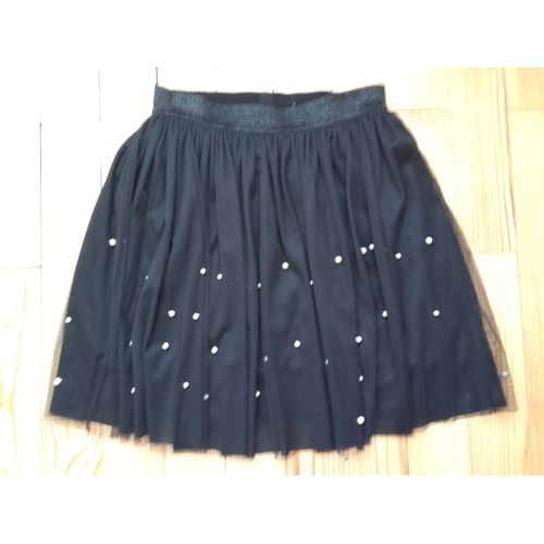 Jolie Jupe Naf-Naf En Tulle Noir Avec Perles 36 Tbe