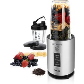 SOGO - MÉLANGEUR - NUTRI LIFE, Coque de carrosserie cylindrique en aluminium de haute qualité, Fonction Low-High-Pulse, 1200W