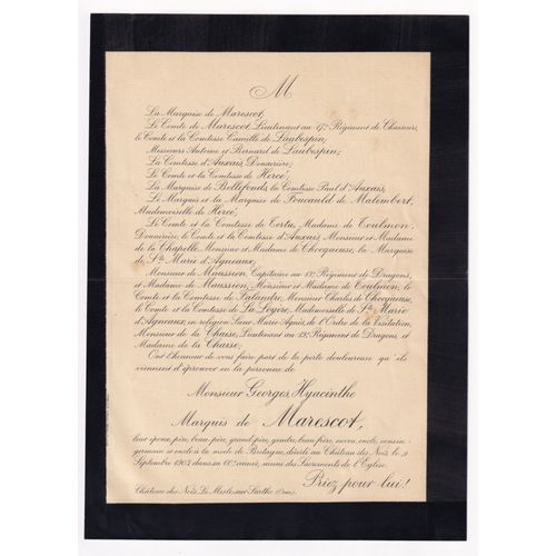 Marquis De Marescot Comte De Laubespin Comtesse D'auxais Comte De Hercé Marquise De Bellefonds De Foucauld De Malembert Comte De Tertu De Toulmon Sainte Marie D'agneaux De Falandre De La Chaise