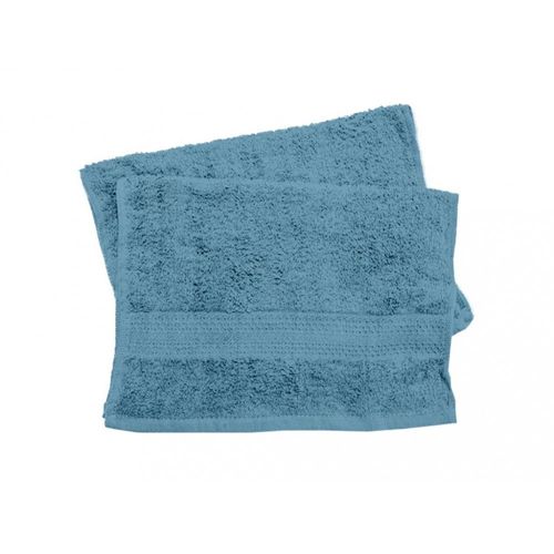 Lot De 2 Serviettes Invités 30x40 Cm Douceur Bleu Ocean 550gr/M2