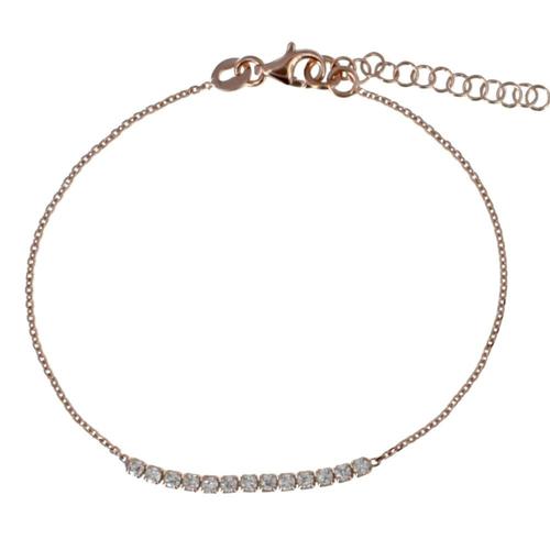 Les Poulettes Bijoux - Bracelet Plaqué Or Rose Et Strass