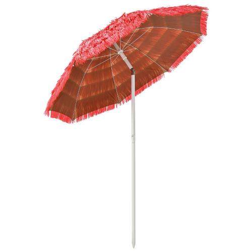 Parasol Inclinable De Paille En Pp 2m Fixation Pour Sable Toit Chaume Style Hawaïen 2 Parties Démontables Pour Plage Cour Piscine Rouge Helloshop26 20_0005073