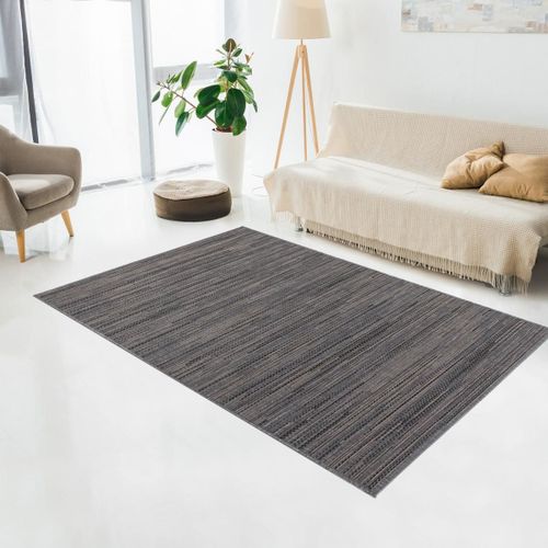 Tapis Extérieur 200x290 Tissé Kilim Gris Et Marron Sunsau