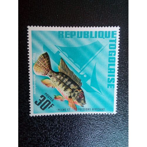 Timbre Togo Yt 519 Tilapia À Ventre Rouge (Tilapia Melanopleura) 1967 ( 41104 1 )