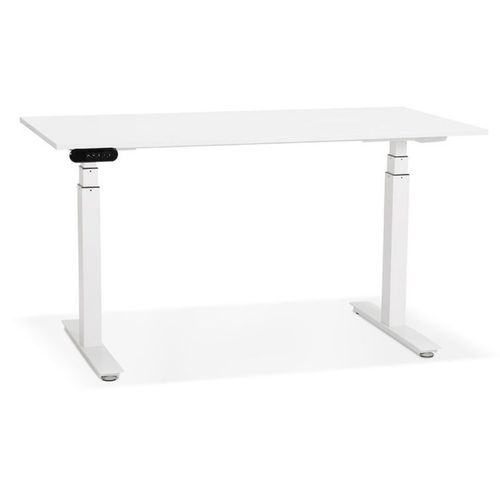 Paris Prix - Bureau Design Réglable "Électrique" 140cm Blanc