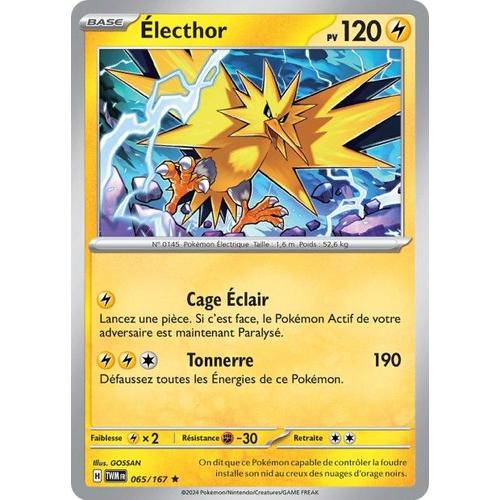 Carte Pokémon - Electhor - 065/167 - Holo-Reverse - Mascarade Crépusculaire Sous Sleeve - Choupine50