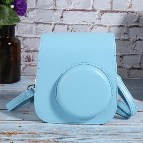 Sac en Cuir PU avec Bandoulière pour Fujifilm Instax Mini 11 Appareil Photo(Bleu )