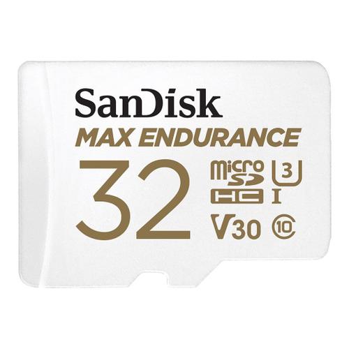 SanDisk Max Endurance - Carte mémoire flash (adaptateur microSDHC - SD inclus(e)) - 32 Go - Video Class V30 / UHS-I U3 / Class10 - microSDHC UHS-I