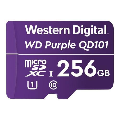WD Purple SC QD101 WDD256G1P0C - Carte mémoire flash - 256 Go - UHS-I U1 / Class10 - microSDXC UHS-I - violet