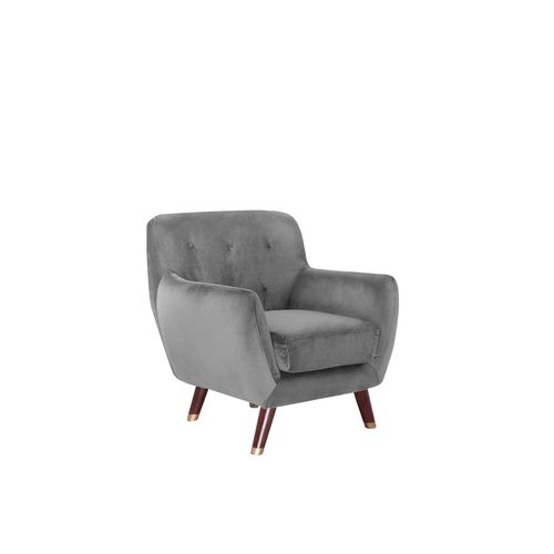 Velours Fauteuil Gris Bodo