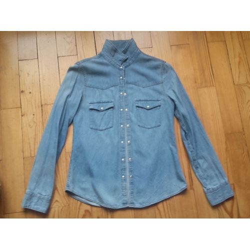 Chemise En Jean Bleu Clair El Corte Inglés Xs Neuve