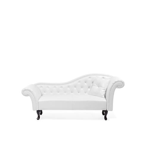 Méridienne Chesterfield Blanche Côté Droit Lattes