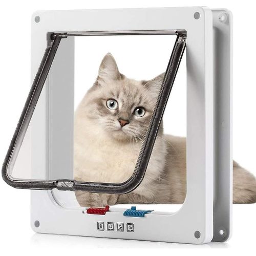 Grande Chatière À Fermeture Magnétique À 4 Voies Pour Chat Et Chien - 10,4 X 9,6 Pouces