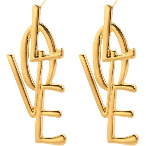 Boucles D'oreilles Pendantes Punk Love Letter Avec Alphabet Anglais, Mode
