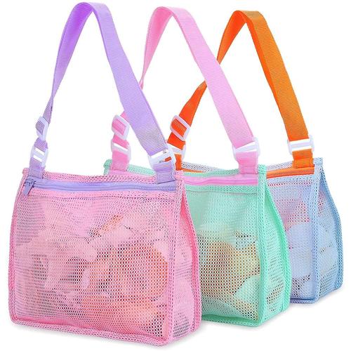 Sac En Maille Pour Jouets De Plage Pour Enfants, Sac De Collecte De Coquillages ¿ Fourre-Tout Pour Jouets De Sable De Plage