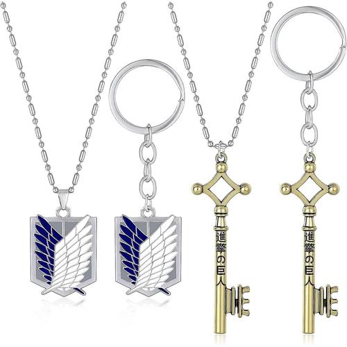 Collier L'attaque Des Titans Pour Hommes, Femmes, Garçons Et Filles - Colliers Anime Aot