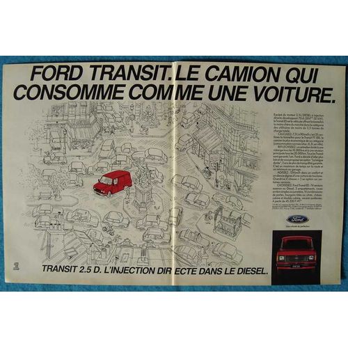 Publicité Papier - Voiture Ford Transit 2.5 D De 1985