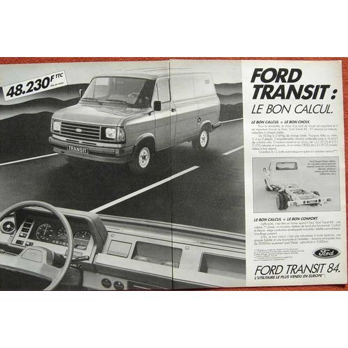 Publicité Papier - Véhicule Utilitaire Ford Transit De 1983