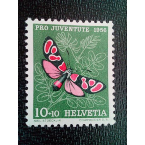 Timbre Suisse Yt 582 Burnet Crépusculaire (Zygaena Carniolica) 1956 ( 71104 )