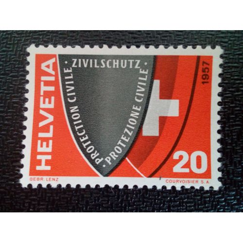 Timbre Suisse Yt 588 Bouclier Avec Inscription Et Armoiries Suisses 1957 ( 71104 )