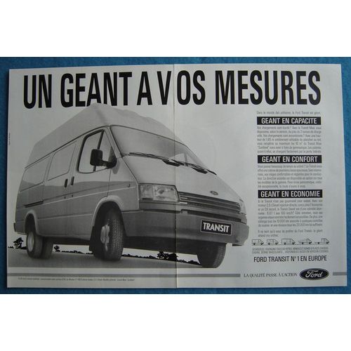 Publicité Papier - Véhicule Utilitaire Ford Transit De 1989