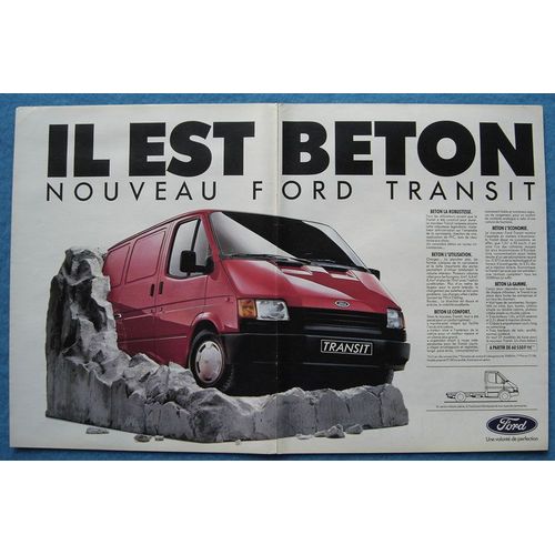 Publicité Papier - Véhicule Utilitaire Ford Transit De 1986