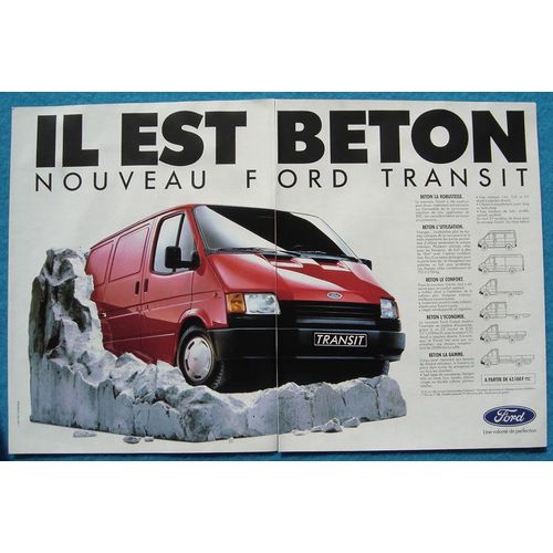 Publicité Papier - Véhicule Utilitaire Ford Transit De 1986