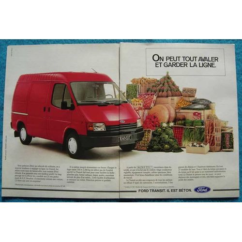 Publicité Papier - Véhicule Utilitaire Ford Transit De 1988