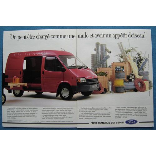 Publicité Papier - Véhicule Utilitaire Ford Transit De 1988