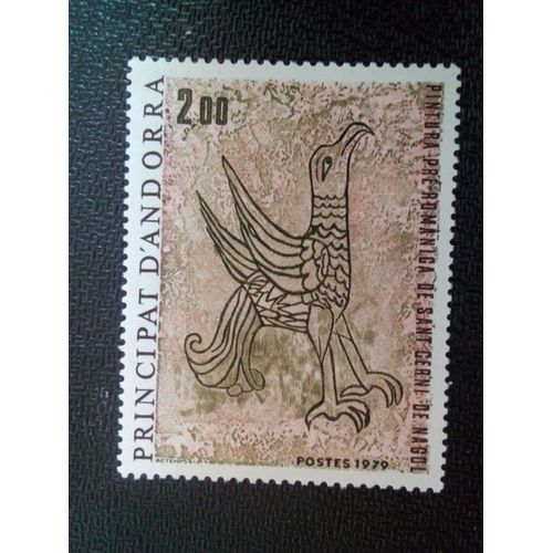Timbre Andorre Yt 278 Aigle (Fresque Préromane À Sant Cerni De Nagol) 1979 ( 81104 )