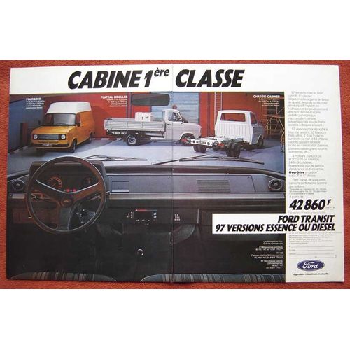 Publicité Papier - Véhicules Utilitaires Ford Transit De 1982