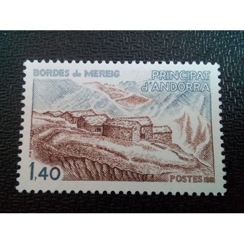 Timbre Andorre Yt 291 Bordes De Mereig (Cabanes De Transhumance Alpines) 1981 ( 81104 )
