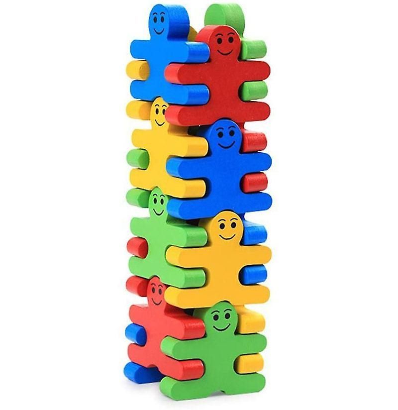 16 Pices Set Holzbausteine Cartoon Fr Kinder - Pdagogisch...