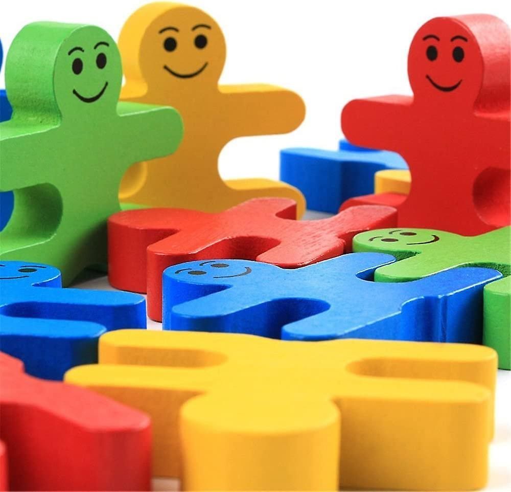 16 Pices Set Holzbausteine Cartoon Fr Kinder - Pdagogisch... - 5