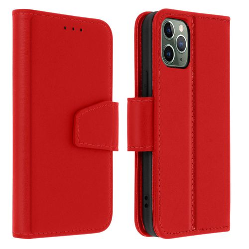 Housse Apple Iphone 11 Pro Max Cuir Porte-Carte Fonction Support Premium Rouge