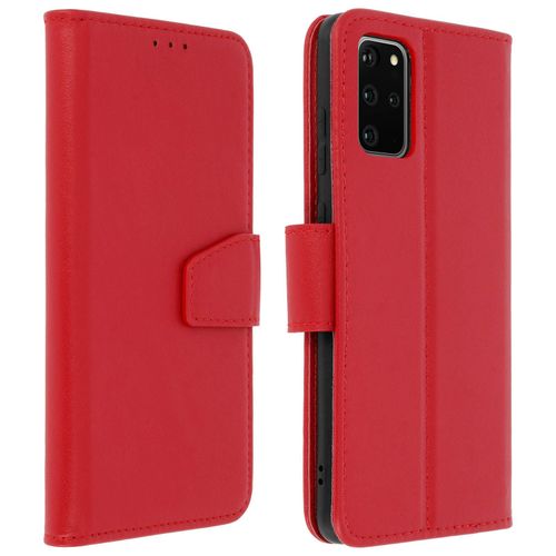 Housse Samsung Galaxy S20 Plus Cuir Porte-Carte Fonction Support Premium Rouge