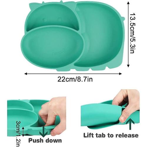 Assiette À Ventouse En Silicone Pour Bébé Avec Set De Table Et Cuillères