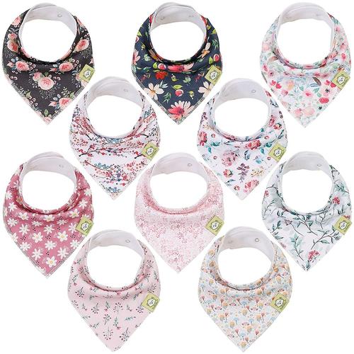 Bavoirs Bandana En Coton Biologique Pour Filles ¿ Bavoirs Super Absorbants Pour Bébé.