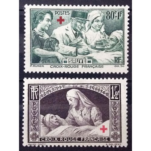Série Croix Rouge 1940 - Au Profit Des Blessés - Superbes N° 459 + 460 Neufs* - Cote 12,50 - France Année 1940 - Brn83 - N29675