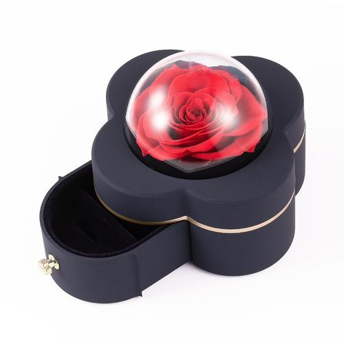 Coffret Cadeau Bijoux Rose Éternelle - Bleu Foncé