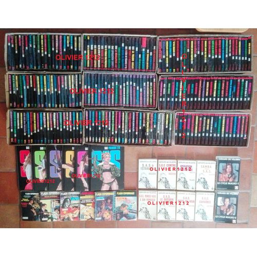 Sas Gérard De Villiers: 5 Collections Complètes: 200 Romans Collection Noire. + Les 8 Sas Blanc E.O 1965, Plon. + Les 2 Recueils Sas Le Cycle Malko + 12 Bd Adultes Comic Artima Et Glenat.