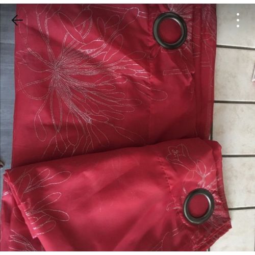 Lot 6 Rideaux Panneaux Rouge Et Argenté