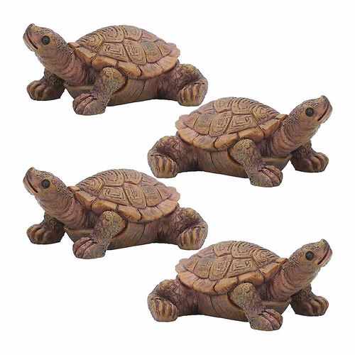 Mini Ensemble D'ornements De Tortue Pour Jardin Féerique Avec Plantes Succulentes Réalistes
