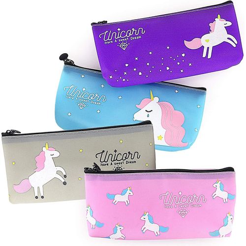 Porte-Crayon Licorne Mignon Haute Capacité, Paquet De 4, Pour Papeterie Scolaire