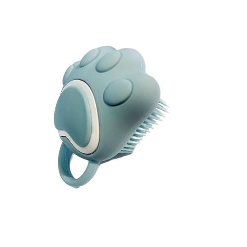 Brosse De Toilettage Pour Chien Avec Distributeur De Shampoing Pour Animaux De Compagnie - Bleu