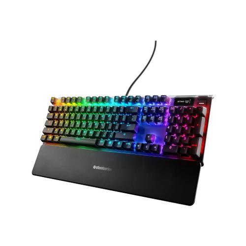 SteelSeries Apex 7 - Clavier - avec affichage - backlit - USB - AZERTY - Français - commutateur : interrupteur rouge